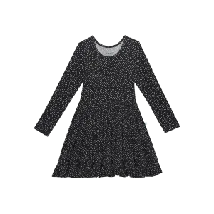Posh Peanut Long Sleeve Ruffled Twirl Dress in Aggie