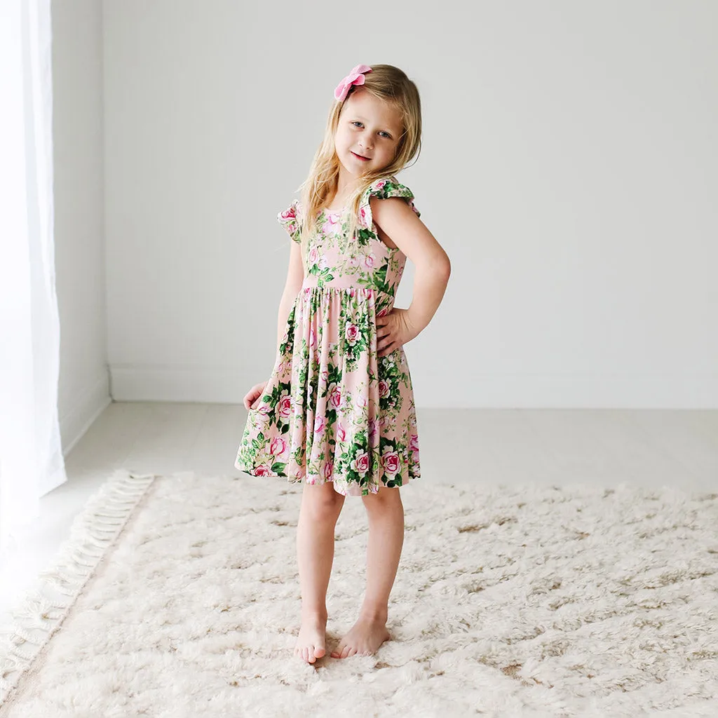 Posh Peanut Renia Ruffled Capsleeve Twirl Dress