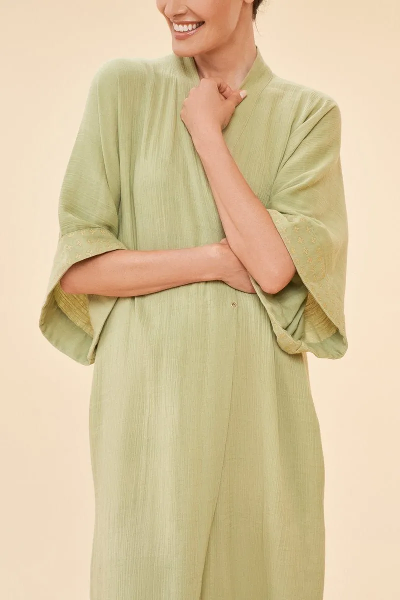 Powder Organic Cotton Retreat Gown Olive