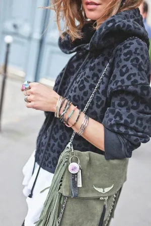 PRETTY LEOPARD CROPPED HOOODIE