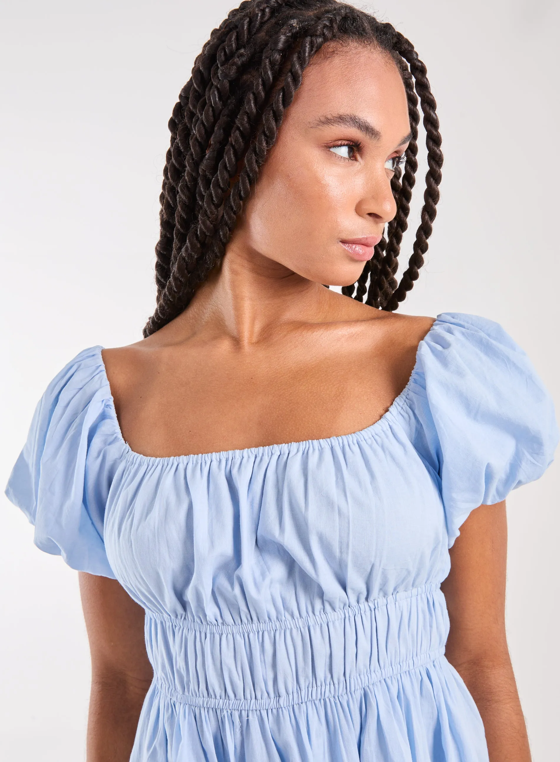 Puff Sleeve Mini Dress with Shorts