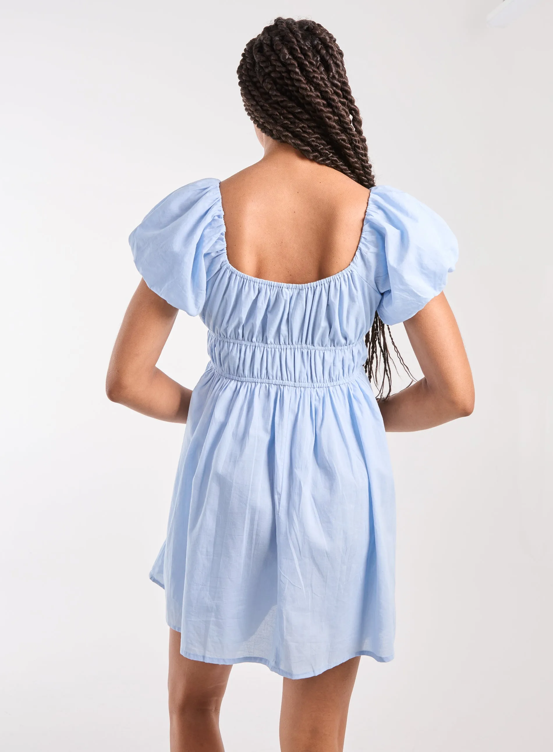 Puff Sleeve Mini Dress with Shorts