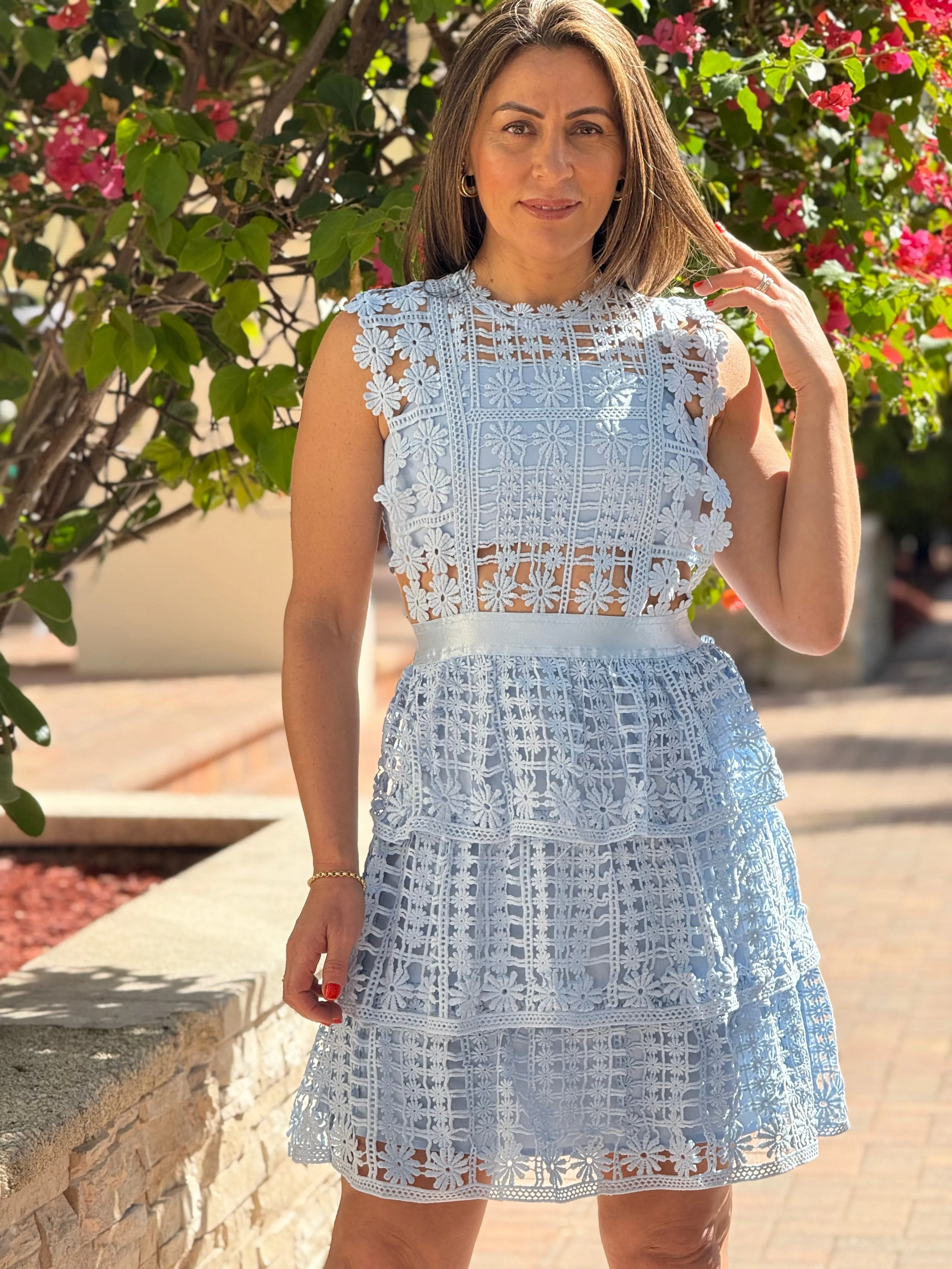 "Rakkel" Sleeveless Lace Mini Dress