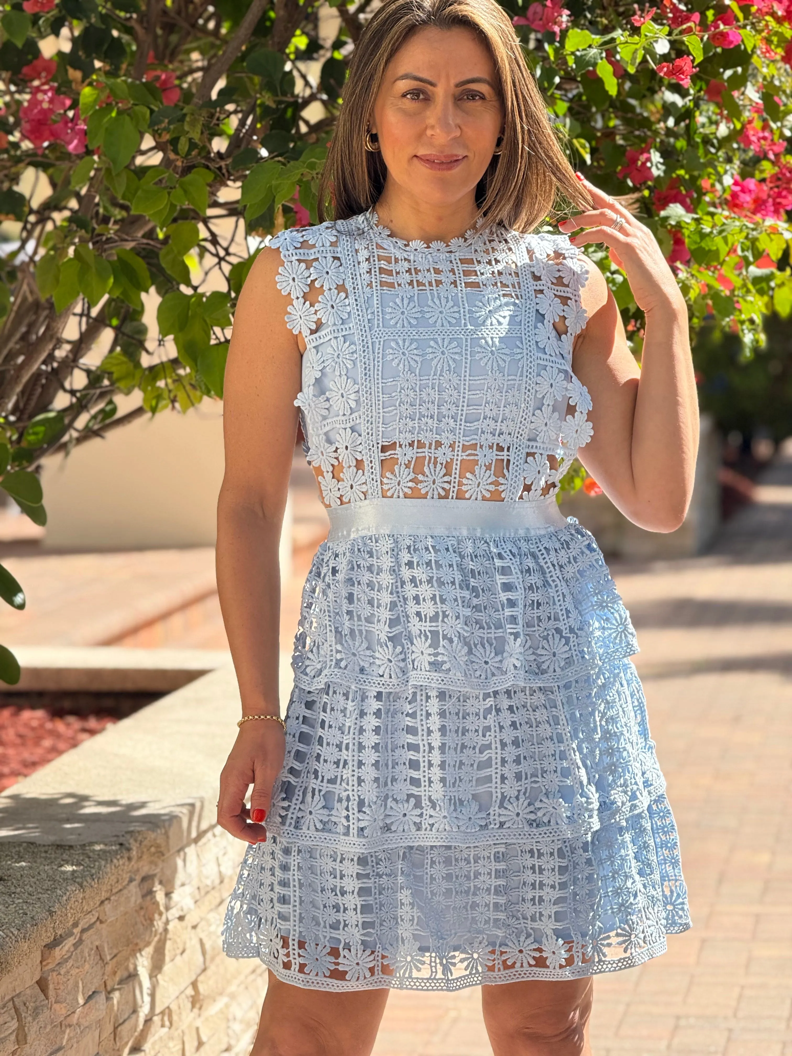 "Rakkel" Sleeveless Lace Mini Dress