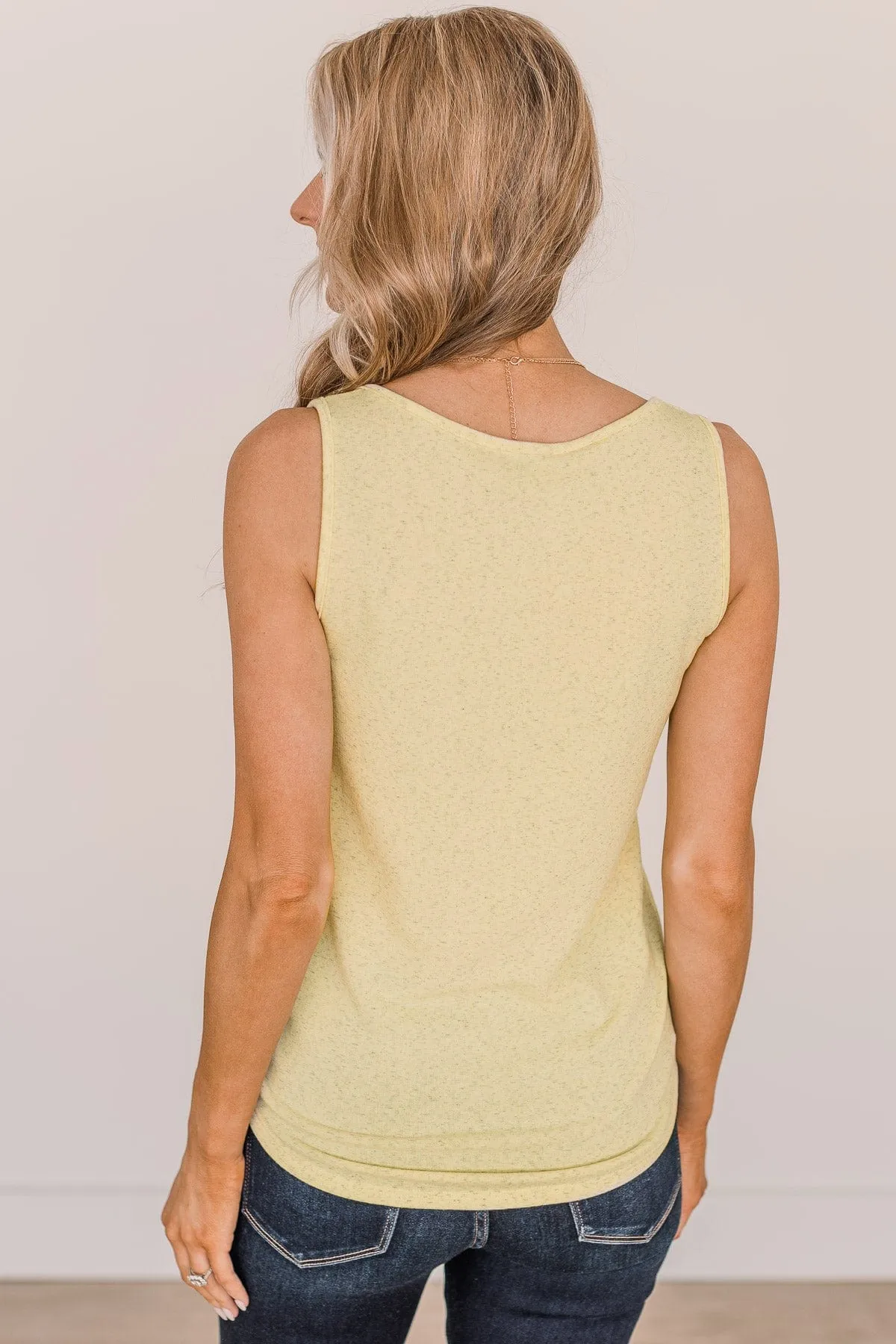 Ray Of Light Button Tank Top- Yellow
