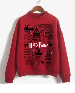 RED HARRY POTTER SWEATSHIRT FOR womens