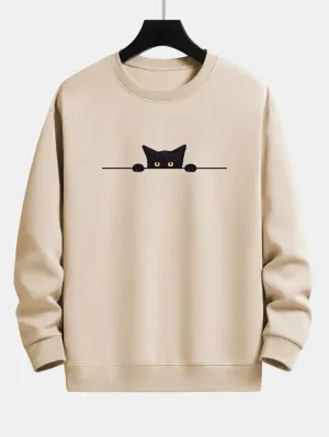 Relaxed Noah Sweatshirt Featuring a Black Cat Design