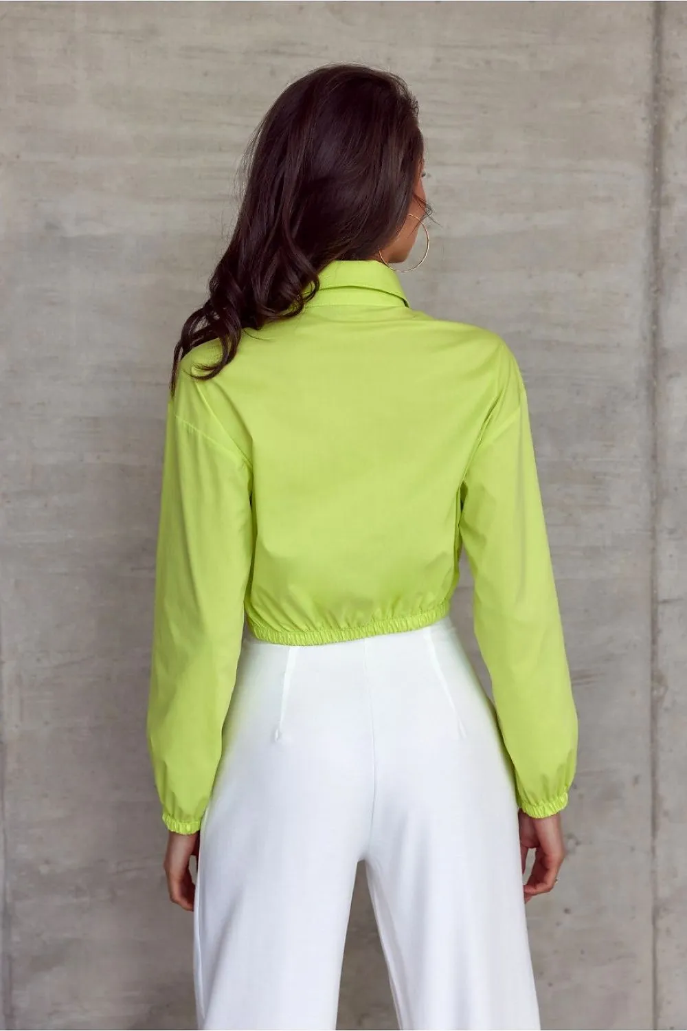 Ribbed Waist-Fit Long-Sleeve Shirt