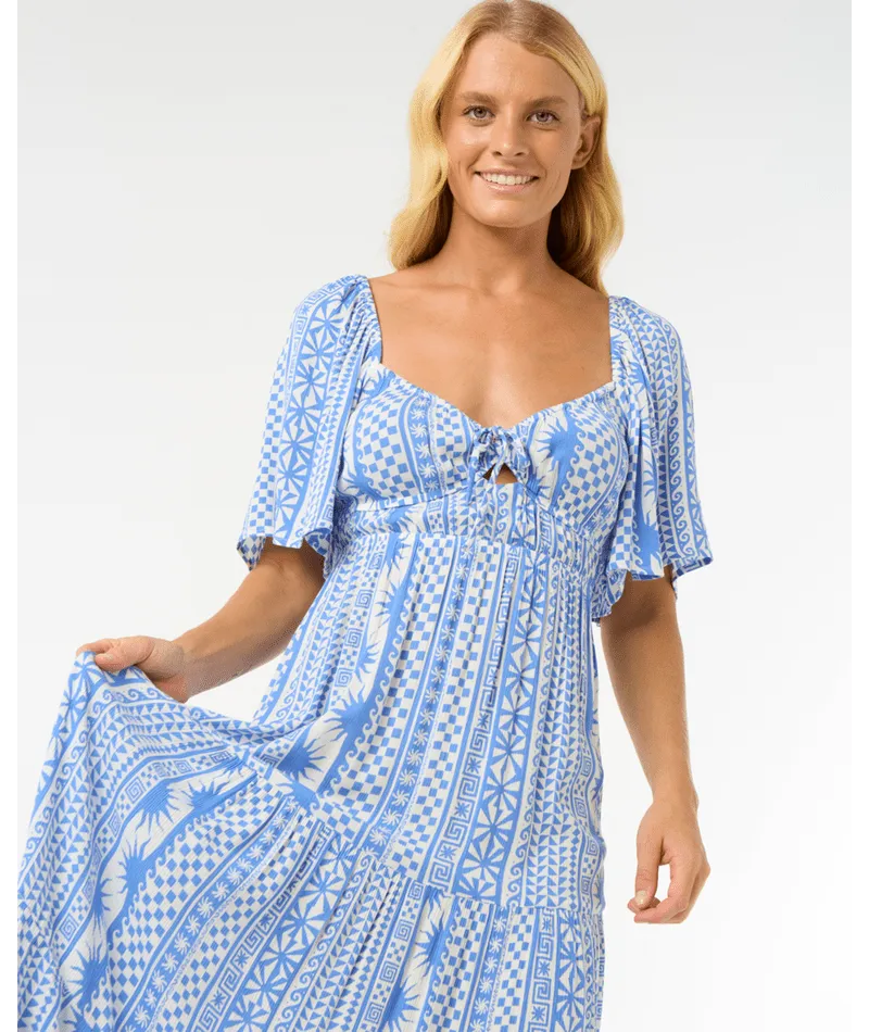 RIP CURL SAN CARLOS S/S MAXI DRESS - BLUE