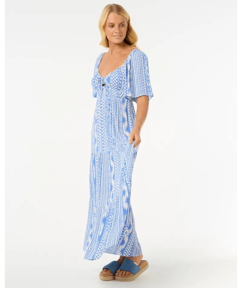 RIP CURL SAN CARLOS S/S MAXI DRESS - BLUE