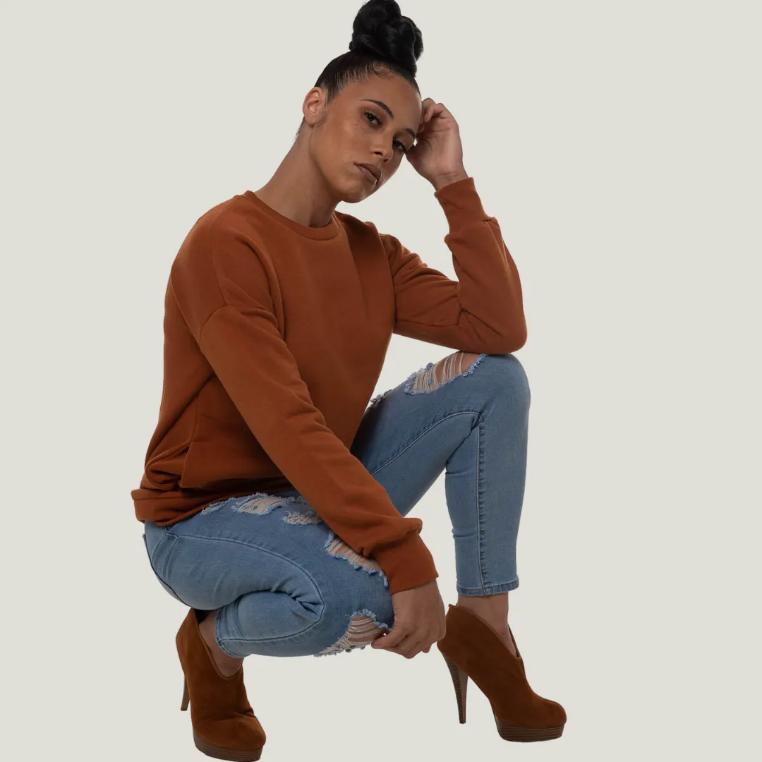 ROUND NECK SWEATSHIRTS | almond | sizes up to 3XL |