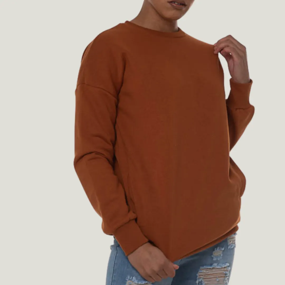 ROUND NECK SWEATSHIRTS | almond | sizes up to 3XL |