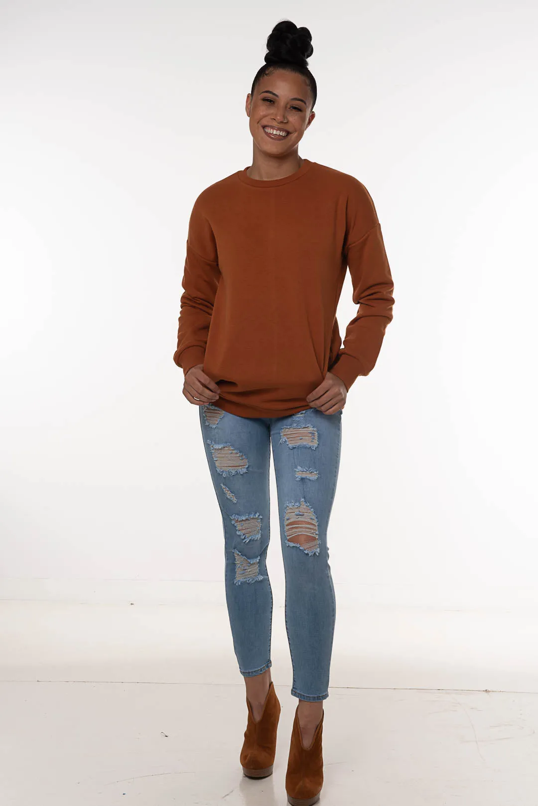 ROUND NECK SWEATSHIRTS | almond | sizes up to 3XL |