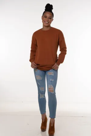 ROUND NECK SWEATSHIRTS | almond | sizes up to 3XL |