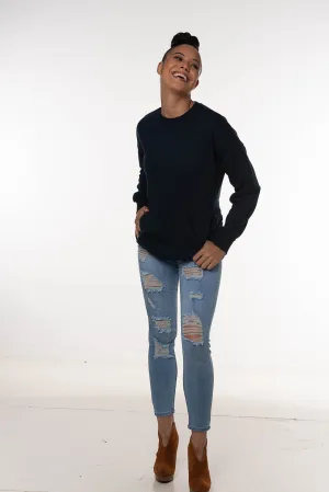 ROUND NECK SWEATSHIRTS | navy| sizes up to 3XL |
