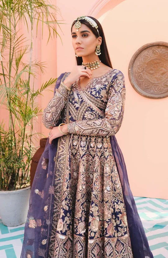 Royal Blue Heavily Embellished Pakistani Kurti Sharara Wedding Dress