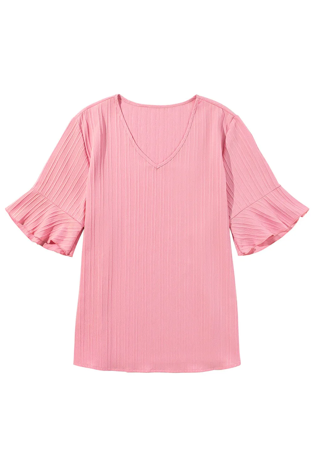 Ruffled Half Sleeve Plus Blouse