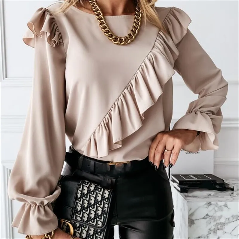 Ruffles Long Sleeve Blouses