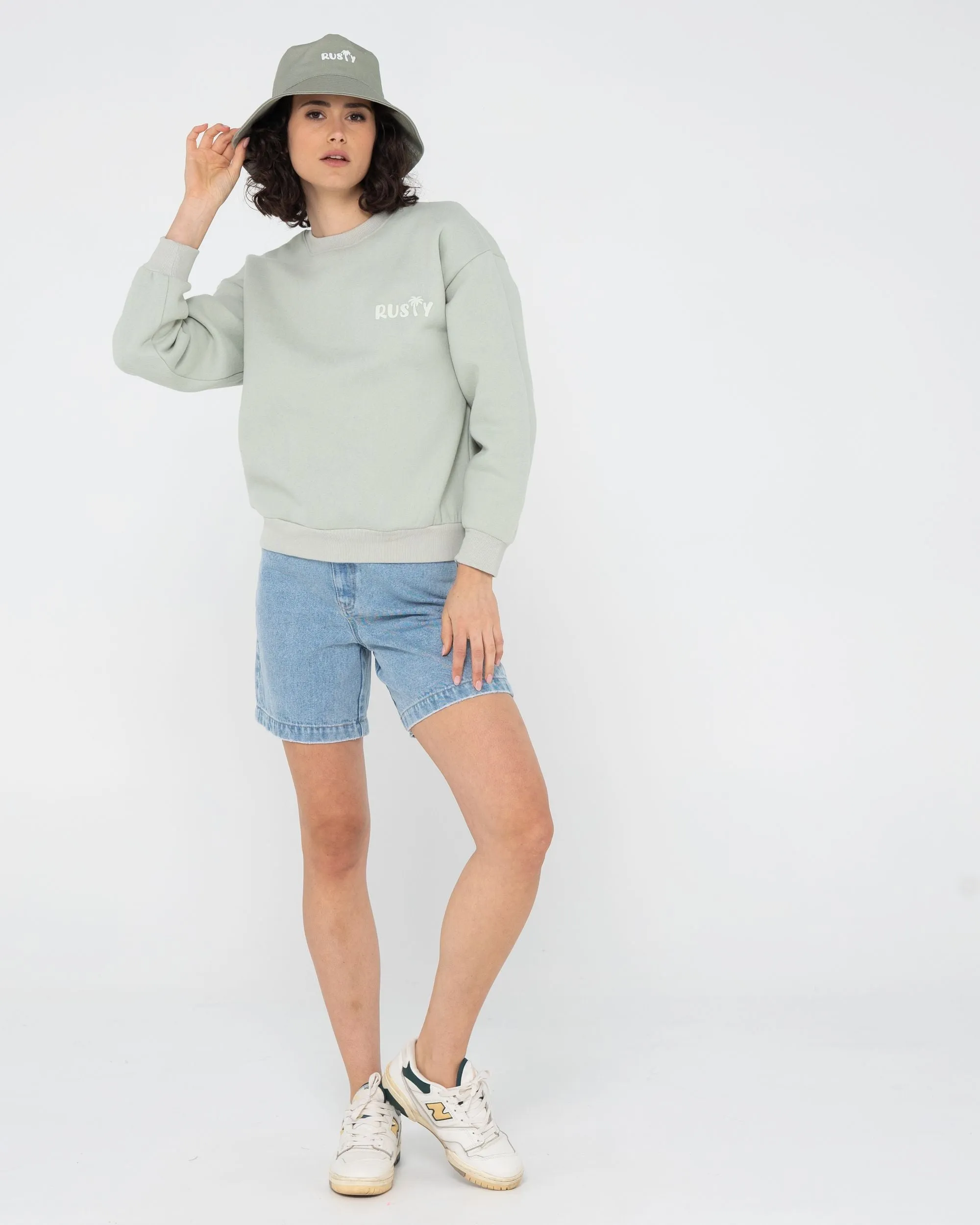 RUSTY PALM RELAXED CREW FLEECE