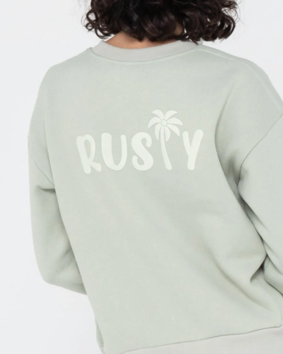 RUSTY PALM RELAXED CREW FLEECE