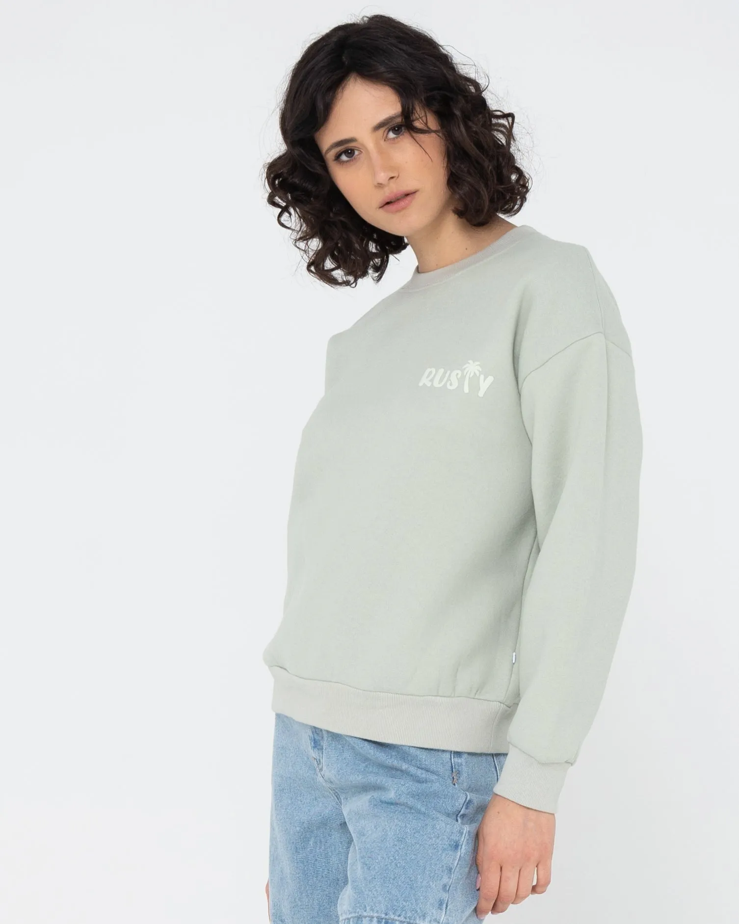 RUSTY PALM RELAXED CREW FLEECE