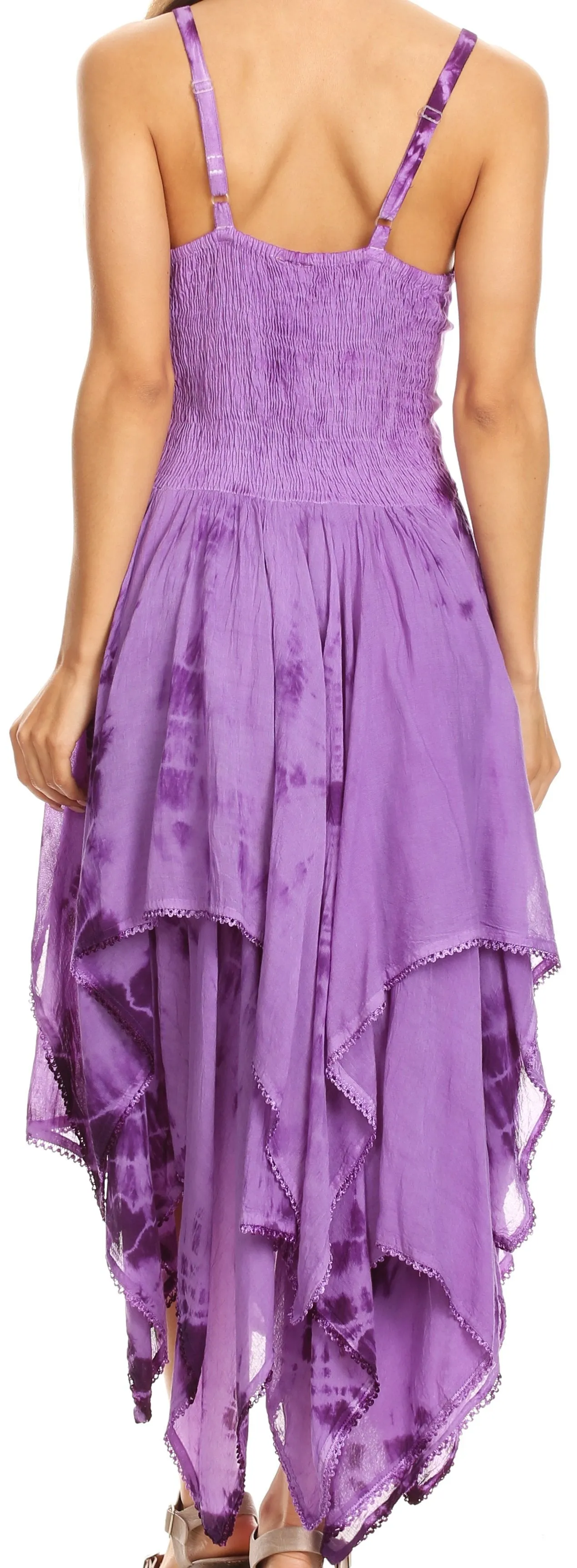 Sakkas Annabella Corset Bodice Handkerchief Hem Dress