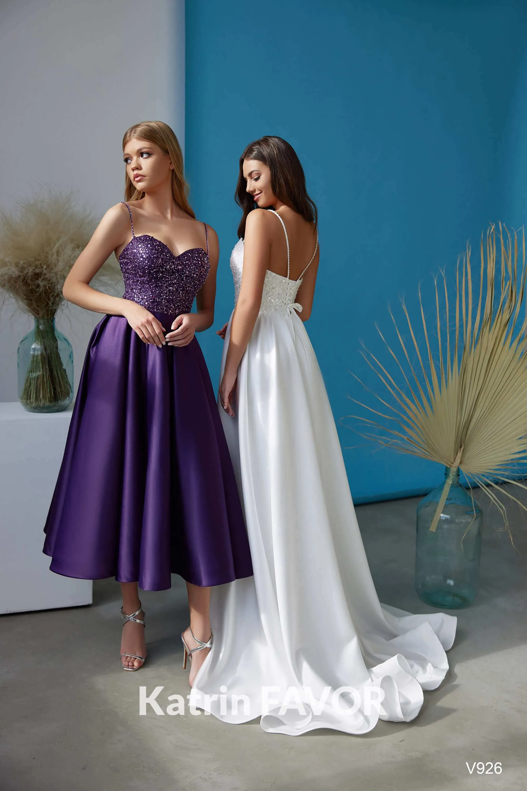 Satin formal dresses Spaghetti strap evening gown