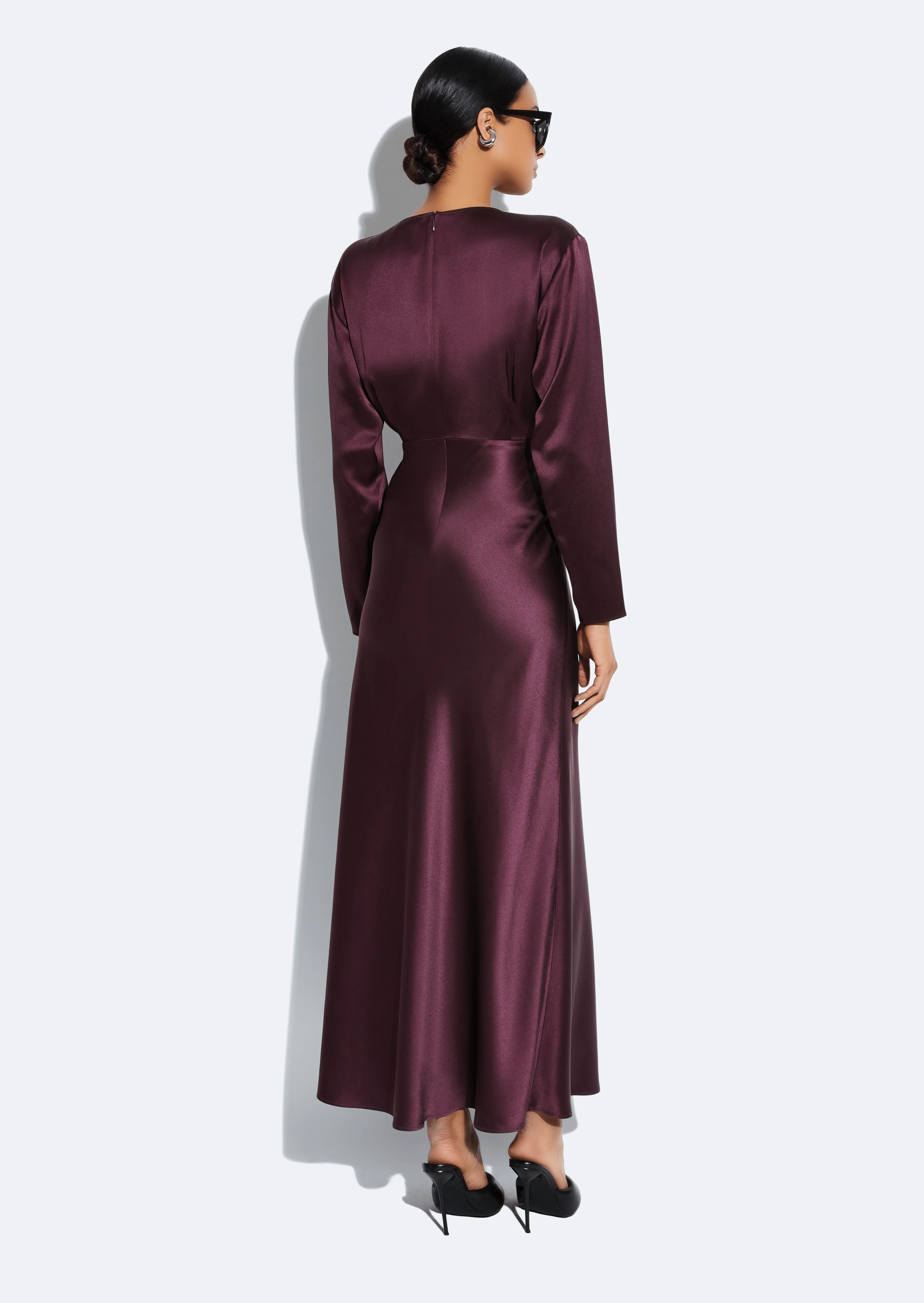 Satin V Neck Dress