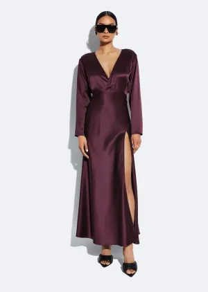 Satin V Neck Dress