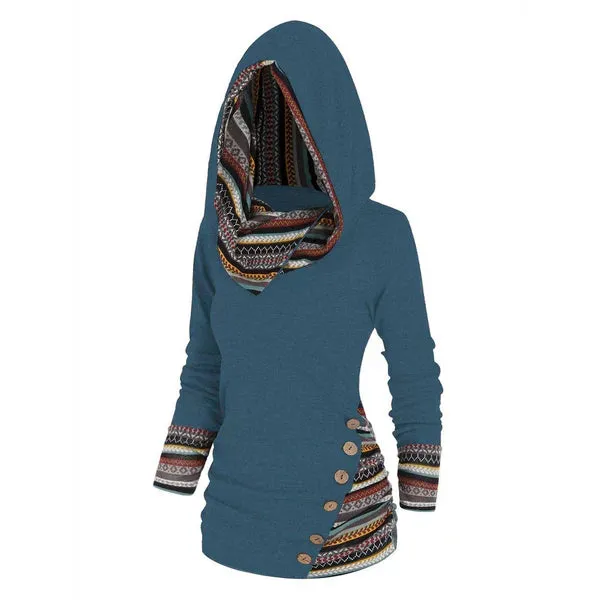 Saymera Casual Tribal-Print Hoodie