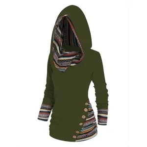 Saymera Casual Tribal-Print Hoodie