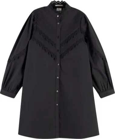 Scotch R' Belle Long Sleeve Cotton Dress with Broderie Anglaise