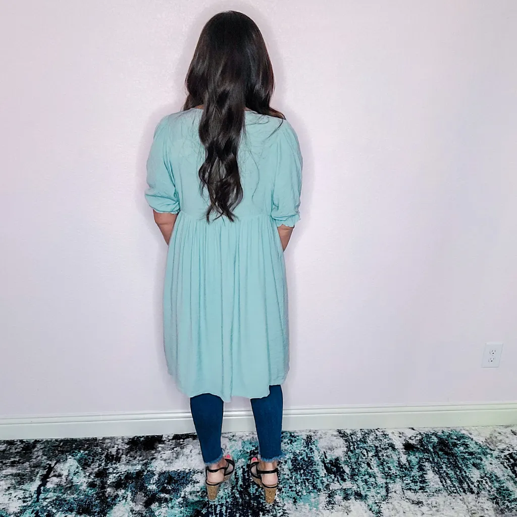 Sea Blue Midi Dress