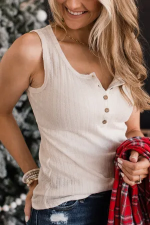 Seek Out Adventure Knit Tank Top- Off-White