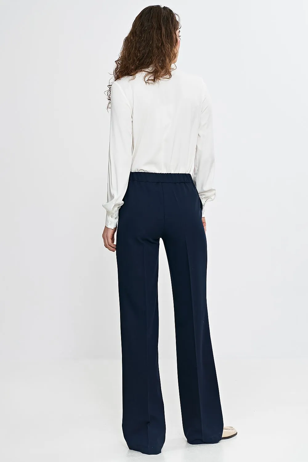Sewn Scarf Collar Elegant Shirt