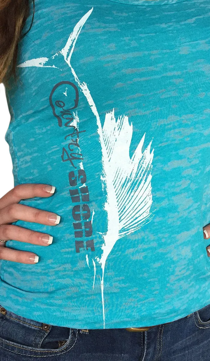 Shore Side Tahiti Blue Racerback Sailfish Tank Top