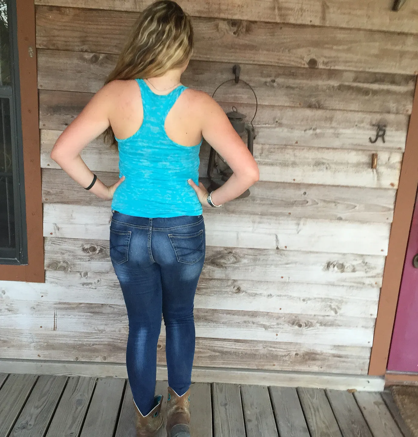 Shore Side Tahiti Blue Racerback Sailfish Tank Top