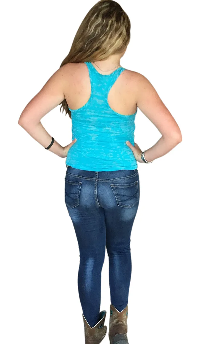 Shore Side Tahiti Blue Racerback Sailfish Tank Top