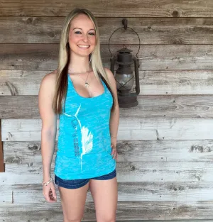 Shore Side Tahiti Blue Racerback Sailfish Tank Top