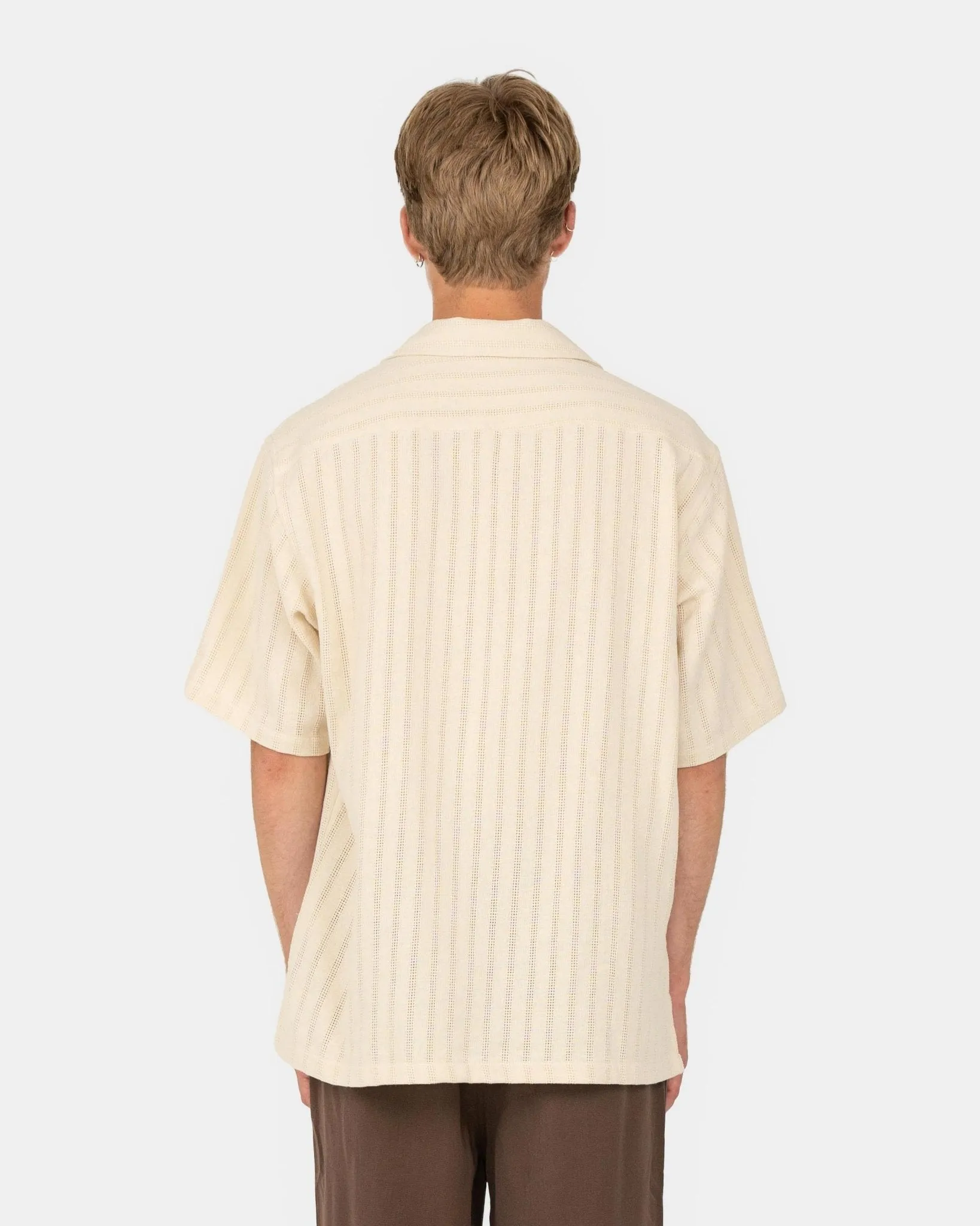 Short Sleeve Knit Shirt Beige