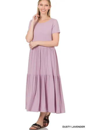 Short Sleeve Tiered Dress