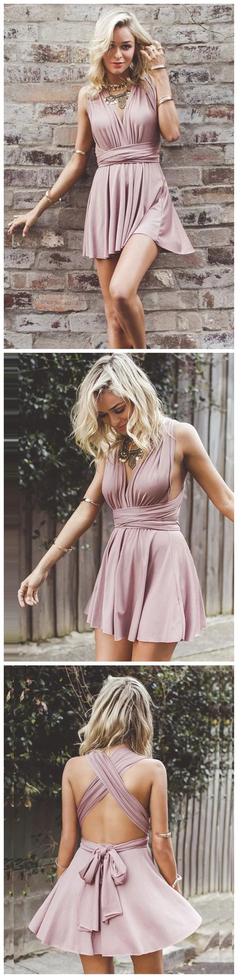 Simple Dusty Pink Sexy Casual Cheap Homecoming Dresses Under 100,BDY0336