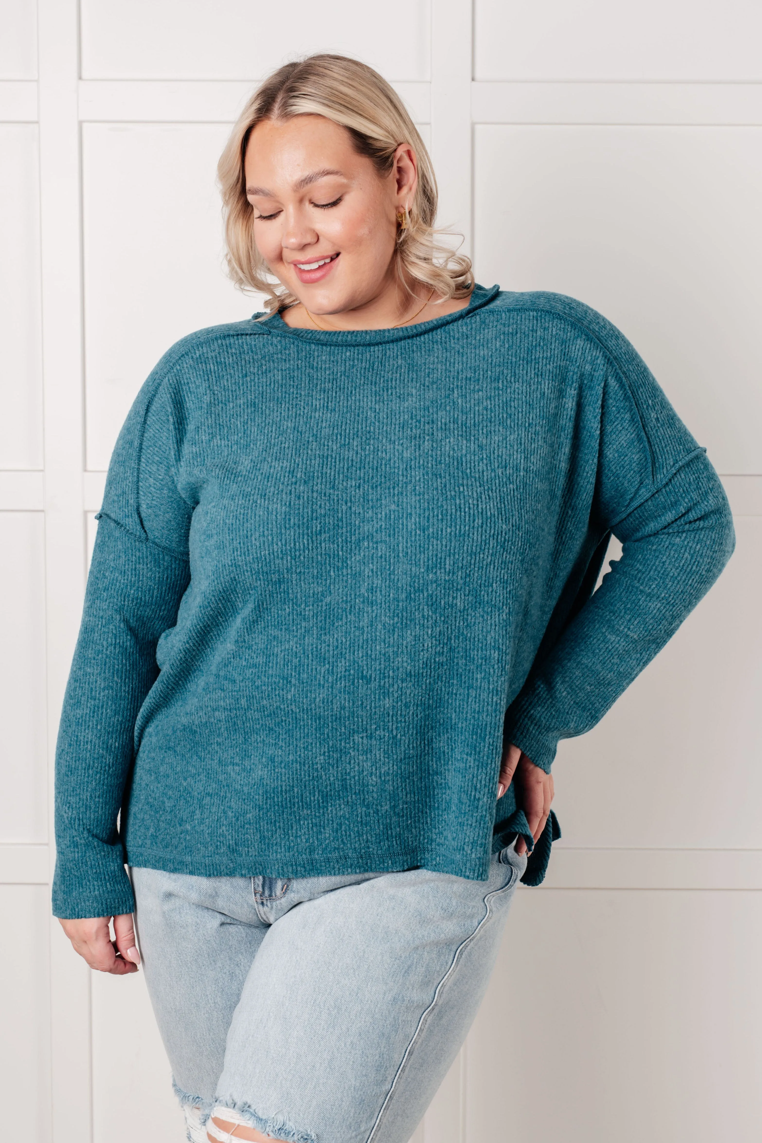 Simply Basic Teal Sweater Top
