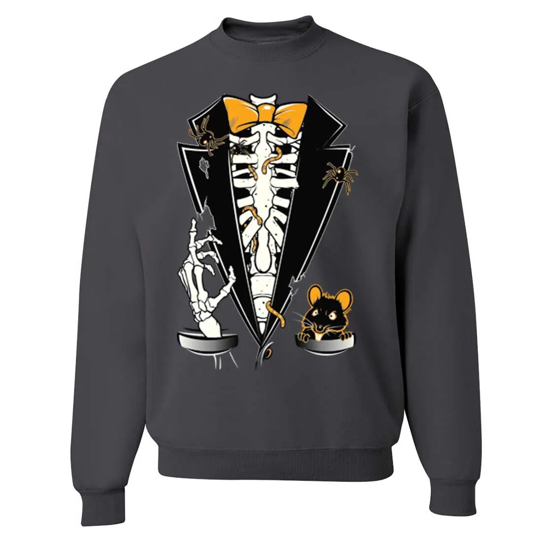 Skeleton Ribcage Tuxedo Crewneck Sweatshirt