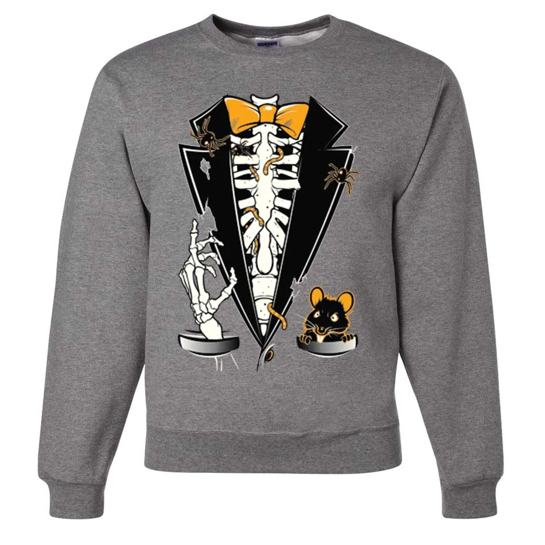 Skeleton Ribcage Tuxedo Crewneck Sweatshirt