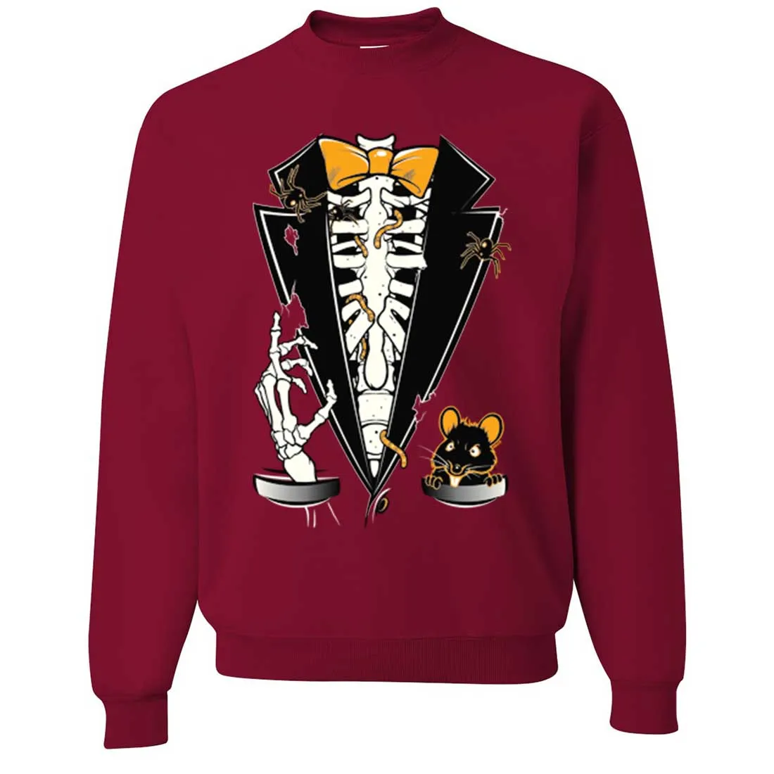 Skeleton Ribcage Tuxedo Crewneck Sweatshirt