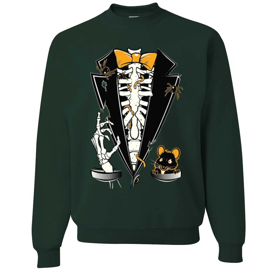 Skeleton Ribcage Tuxedo Crewneck Sweatshirt