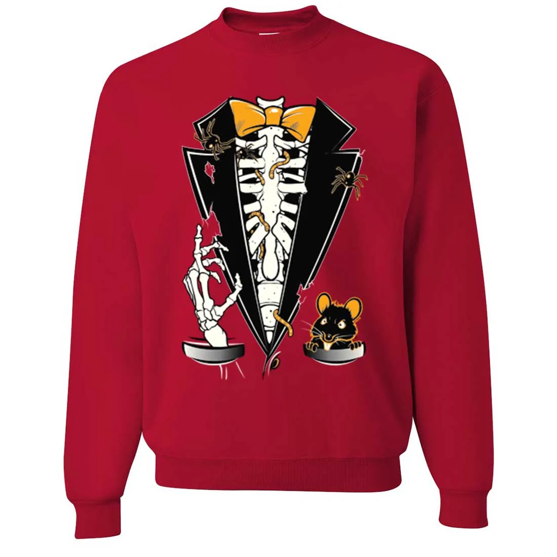 Skeleton Ribcage Tuxedo Crewneck Sweatshirt