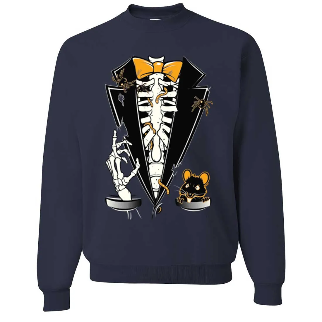 Skeleton Ribcage Tuxedo Crewneck Sweatshirt