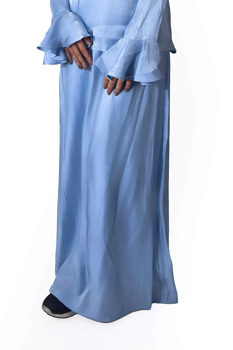 Sky Blue Flowing Maxi Skirt